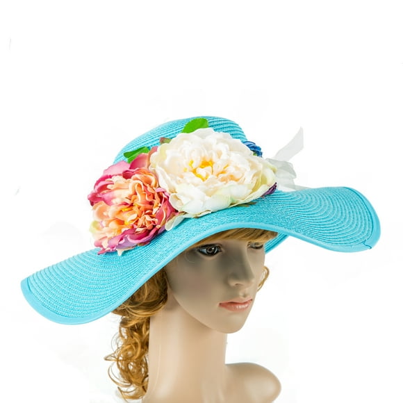 NEARTIME Holiday Beach Hat Ladies Bridal Tea Party Wedding Visor Seaside Sun Hat Summer Organza Church Fascinator Hat